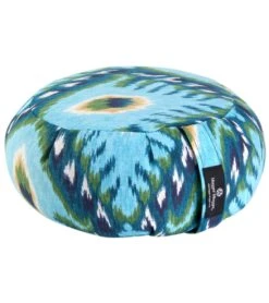 Hugger Mugger Zafu Printed Yoga Meditation Cushion Indigo Ikat