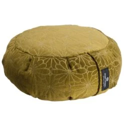 Hugger Mugger Zafu Printed Yoga Meditation Cushion Retro Olive