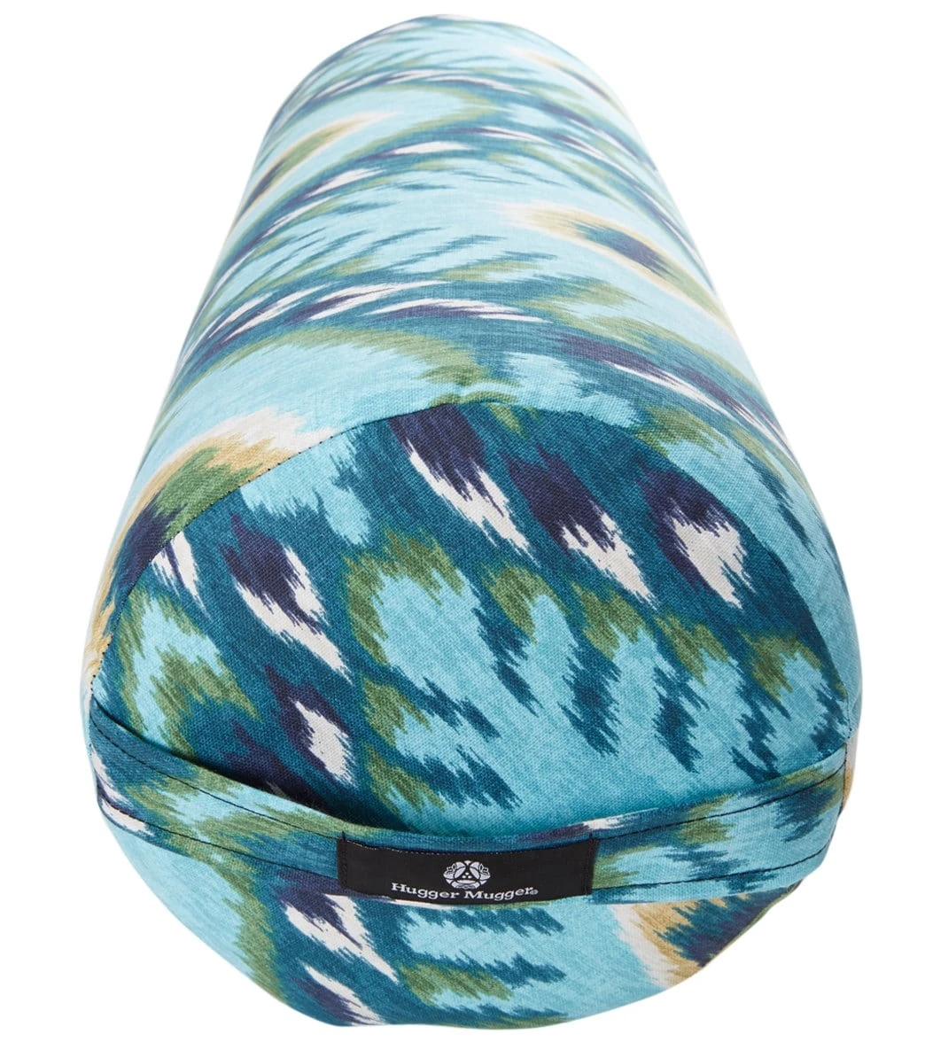Hugger Mugger Round Printed Yoga Bolster Indigo Ikat 2 Hugger Mugger Round Printed Yoga Bolster Indigo Ikat - Image 2
