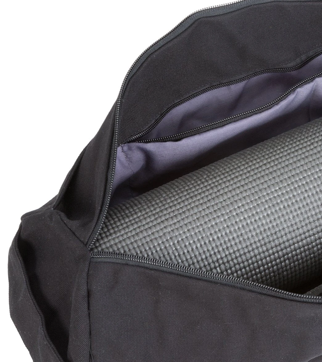 Everyday Yoga Cotton Mat Bag With Inner Pockets Black 5 Everyday Yoga Cotton Mat Bag With Inner Pockets Black - Image 5