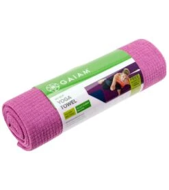 Gaiam No Slip Yoga Mat Towel Sparkling Grape/Estate Blue -EVERYDAY YOGA Sales 1740225970211 sparklinggrapeestateblue 5a