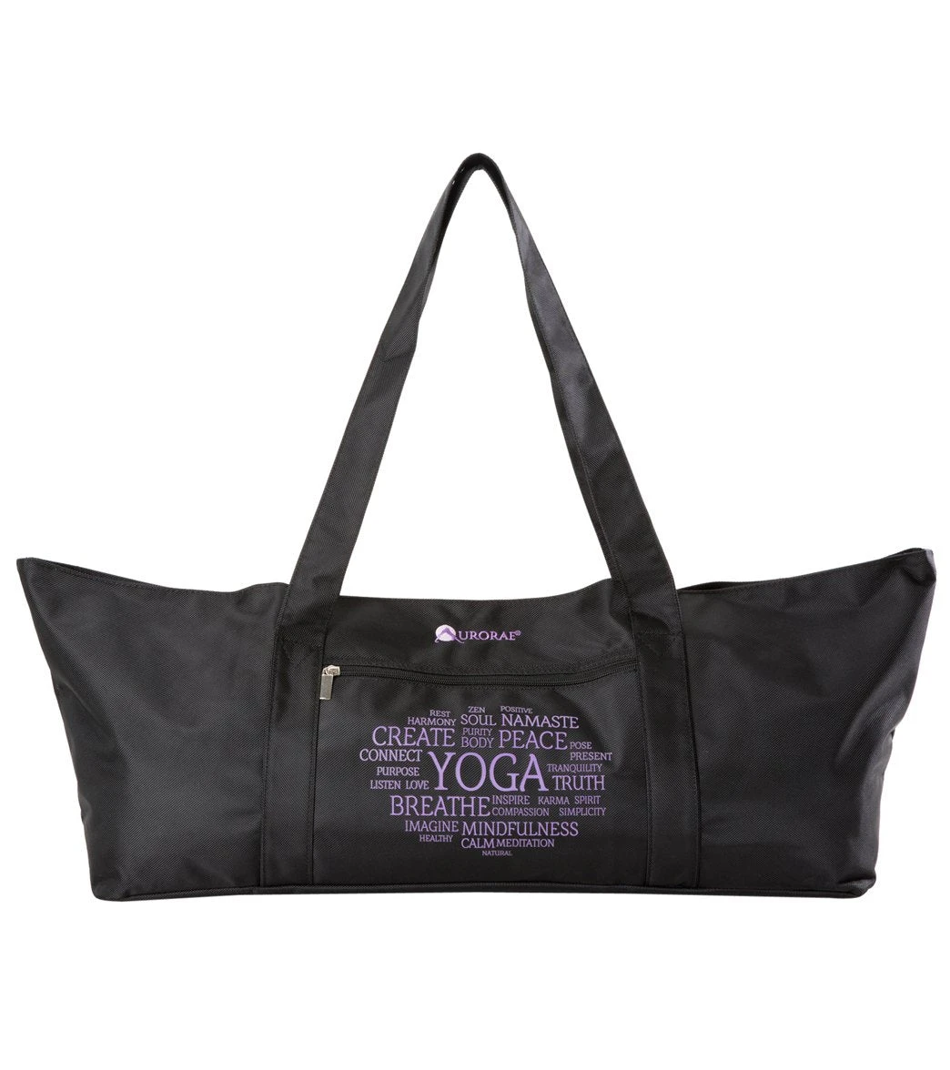 Aurorae Yoga Mat Tote Bag Black Solid 3 Aurorae Yoga Mat Tote Bag Black Solid - Image 3