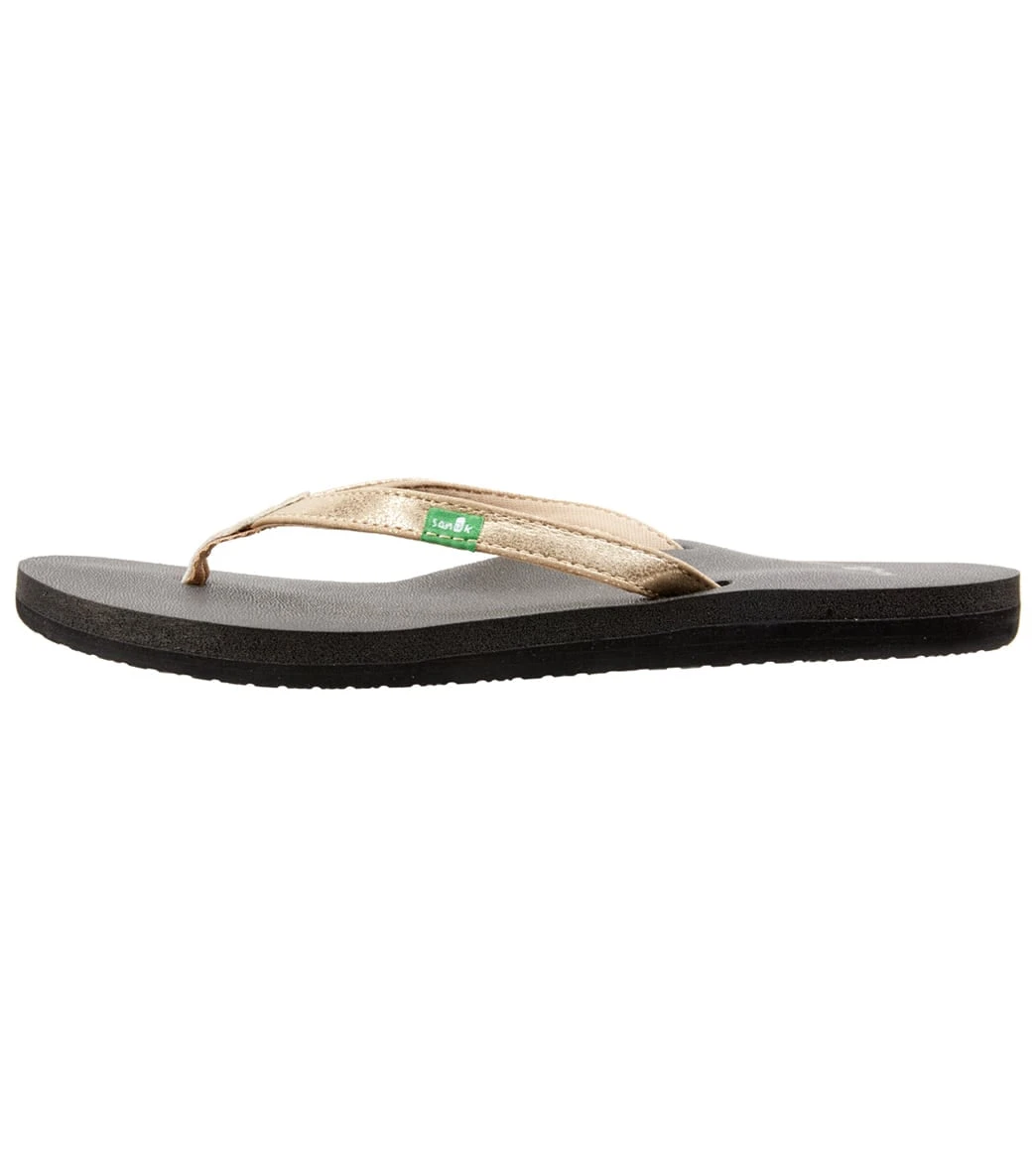 Sanuk Women's Yoga Joy Metallic Flip Flop Champagne 1 Sanuk Women's Yoga Joy Metallic Flip Flop Champagne