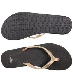 Sanuk Women's Yoga Joy Metallic Flip Flop -EVERYDAY YOGA Sales 4429073186859 champagne 4a