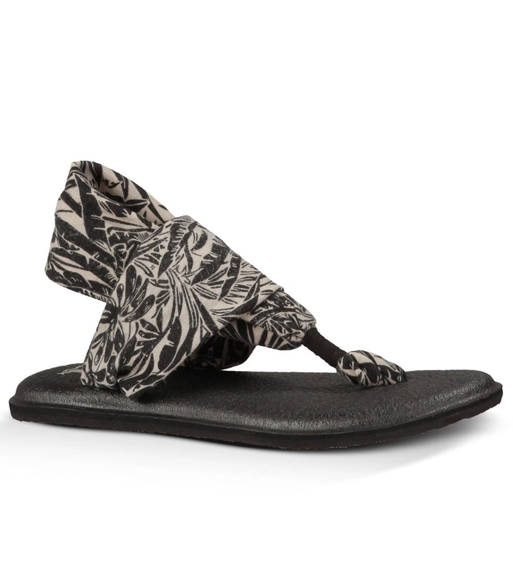 Sanuk Yoga Sling 2 Prints Sandal Black/White Hawaiian 4 Sanuk Yoga Sling 2 Prints Sandal Black/White Hawaiian - Image 4