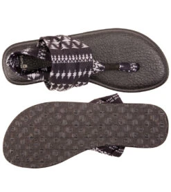 Sanuk Women's Yoga Sling 2 Prints Sandal Black/Natural Koa Tribal -EVERYDAY YOGA Sales 4429075054635 blacknaturalkoatribal 4a