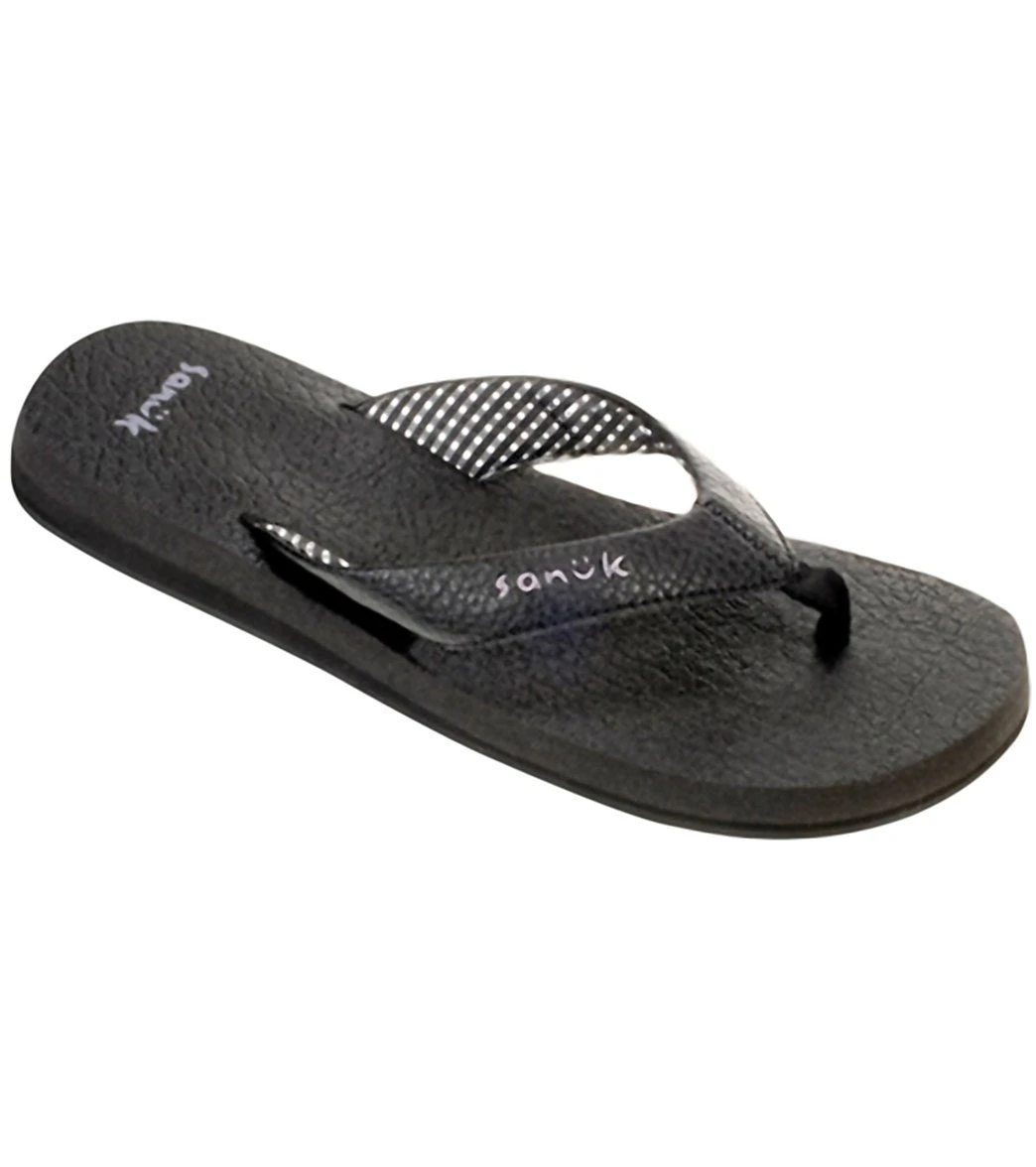 Sanuk Women's Yoga Mat Flip Flop Ebony 1 Sanuk Women's Yoga Mat Flip Flop Ebony