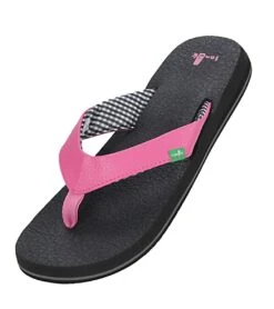 Sanuk Women's Yoga Mat Flip Flop -EVERYDAY YOGA Sales 4429076430891 pink 1a
