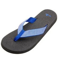 Sanuk Women's Yoga Mat Webbing Flip Flop -EVERYDAY YOGA Sales 4429077545003 deepblueoffwhite