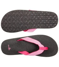 Sanuk Women's Yoga Mat Webbing Flip Flop -EVERYDAY YOGA Sales 4429077577771 fuchsiawhite 4a