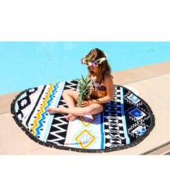 Round Towel Company The Chella Round Towel Blue/White/Yellow