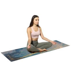Shakti Warrior Ajna Rubber Yoga Mat 72" 3mm Blue -EVERYDAY YOGA Sales 6553730351147 blue 4a