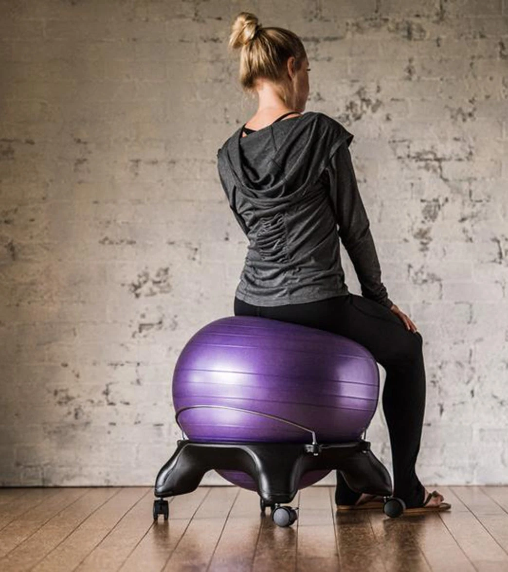 Gaiam Backless Balance Ball Chair Purple 2 Gaiam Backless Balance Ball Chair Purple - Image 2