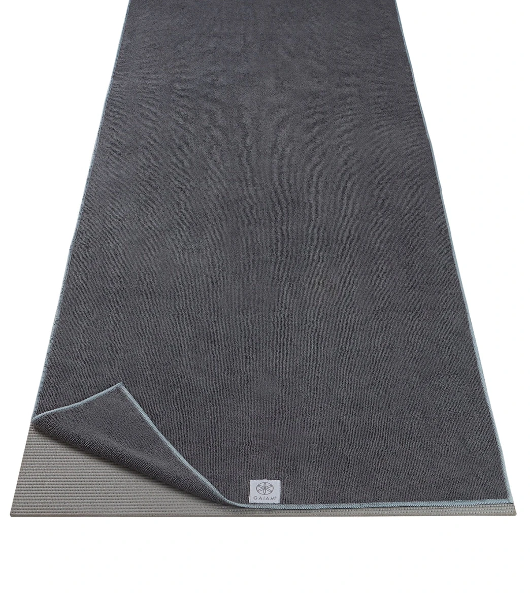 Gaiam Yoga Mat Towel Grey 2 Gaiam Yoga Mat Towel Grey - Image 2